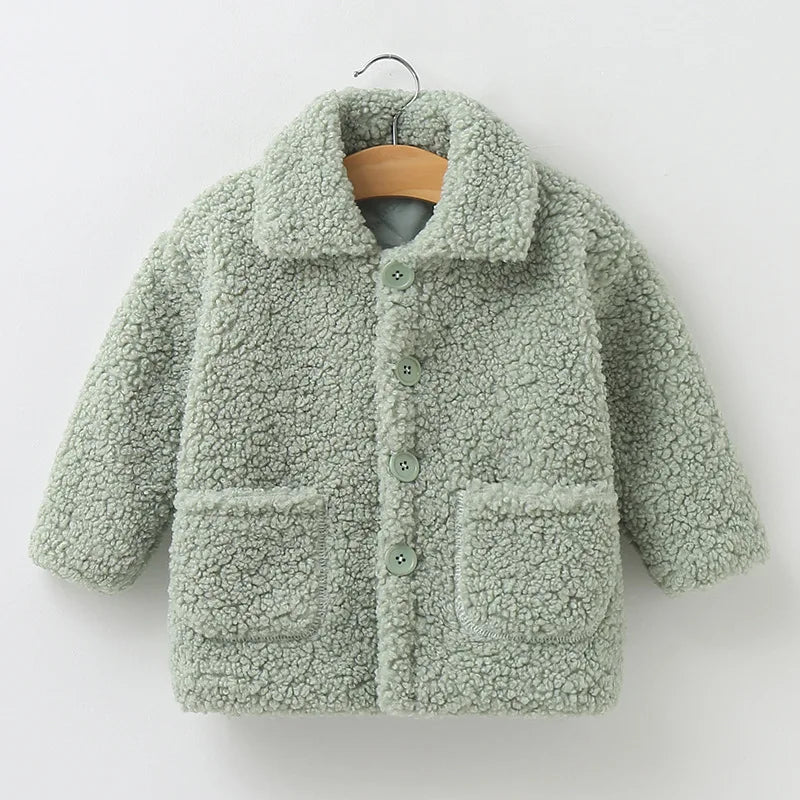 Autumn Plush Girls Jacket Long Sleeve Keep Warm Outerwear Christmas Princess Coat