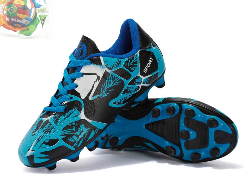 Men Soccer Shoes Fashion Printed Long Spike Children's Football Boots