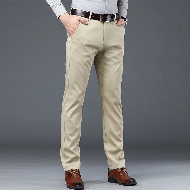 Men‘s Suit Pants Dress Pant Business Office Cotton Classic Black Blue Trousers