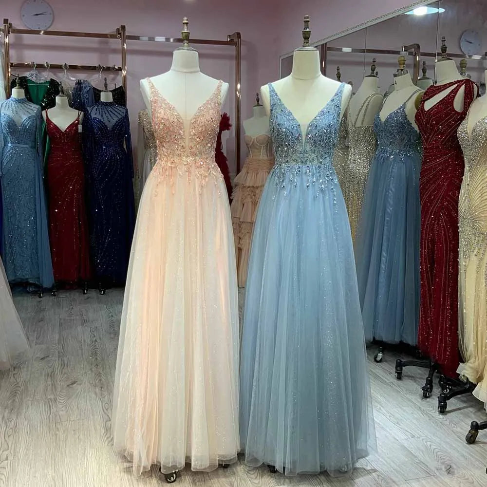 Homecoming Dresses: Prom Dresses Straps Tulle Crystals Backless Formal Party Gown