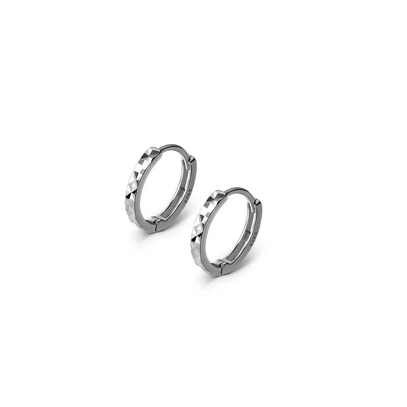 WANTME 925 Sterling Silver Simple Geometric Car Flower Circle Charm Earrings Fashion Gothic Wedding Piercing Hoop Jewelry Female