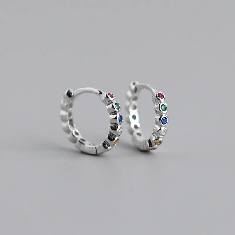 WANTME Real 100% 925 Sterling Silver Punk Hip-Hop Link Chain Gothic Studs Earrings for Fashion Women Jewelry Accessories 2022