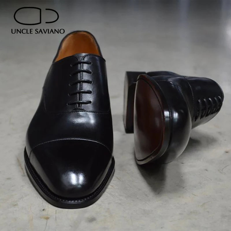 Uncle Saviano Men Dress Shoes Oxford Shoes for Men Wedding Formal Style Man Shoe Business Designer Genuine Leather Men Shoes
