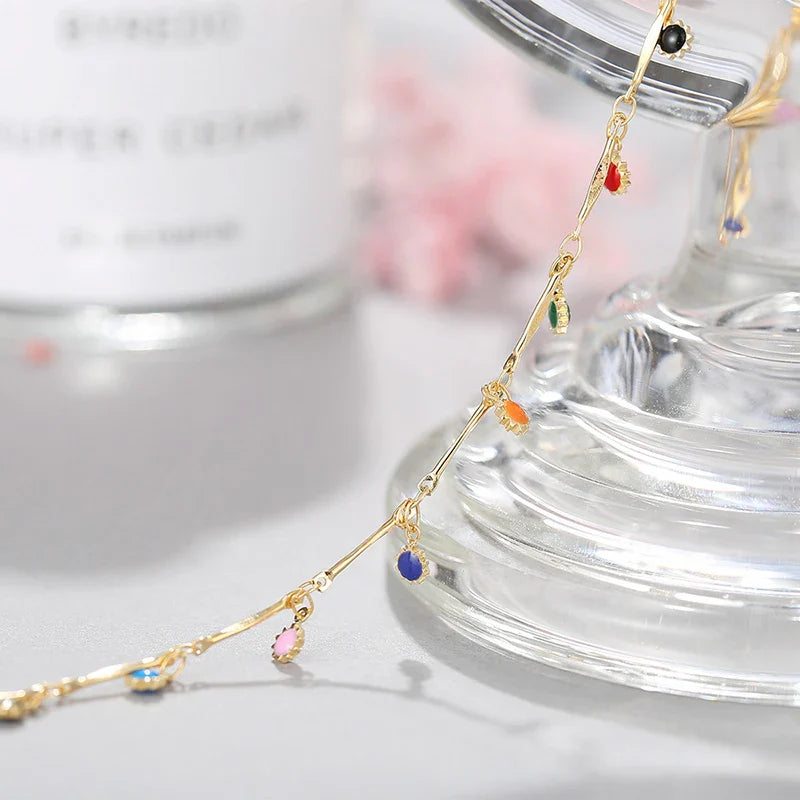 Fashion Simple Candy Color Tassel Necklace for Women Aesthetic All-match Pendant Jewelry Choker Neck Accessories Gift Chain