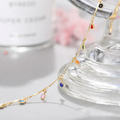 Fashion Simple Candy Color Tassel Necklace for Women Aesthetic All-match Pendant