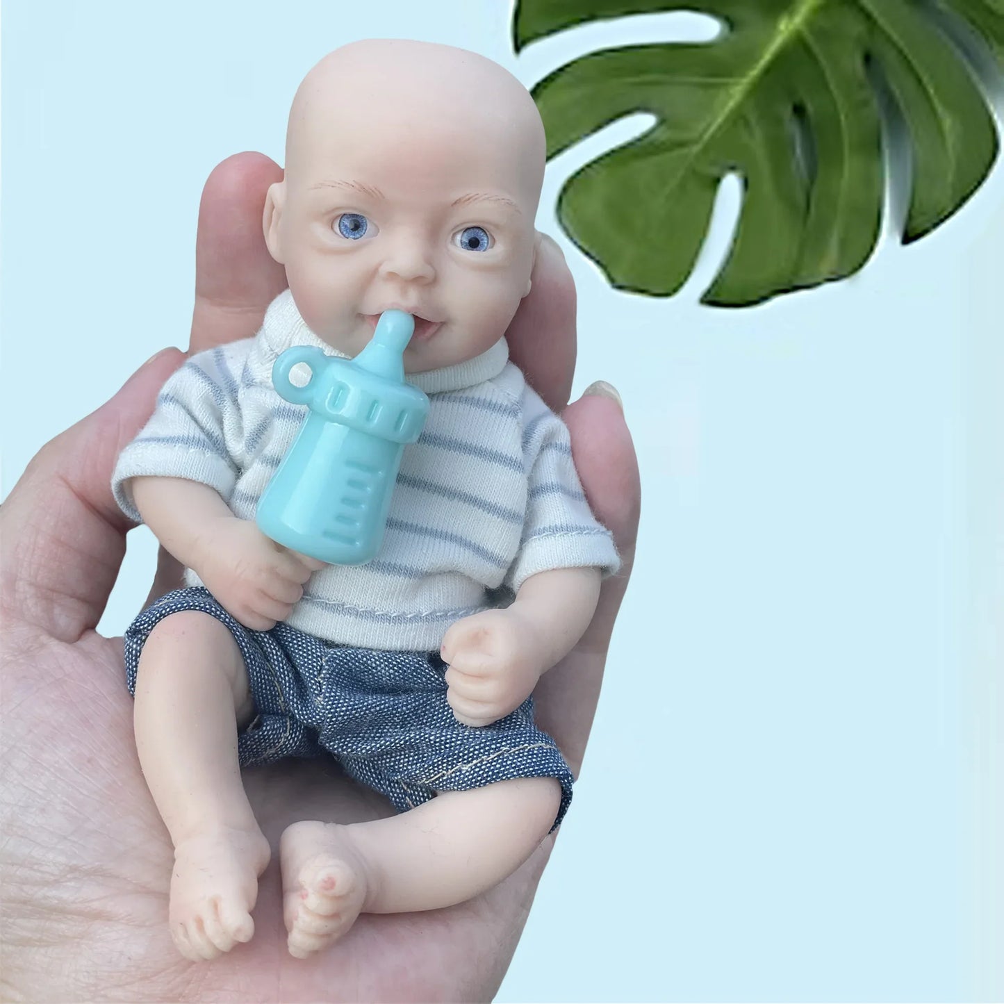 AnjoDoll Lovely 6 Inch Palm Newborn Babies Full Body Silicone Boys Reborn Dolls Bebe Reborn Corpo De Silicone Inteiro