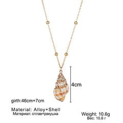 Bohemia Conch Shells Necklace Sea Beach Shell Pendant Necklace For Women