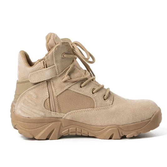 Leather Summer Tactical Fashion Desert Combat Military Boots for Men Shoe Beige Color