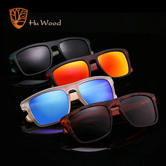 Sunglasses for Men Zebra Wood Polarized Sun glasses Rectangle Lenses