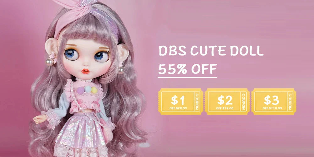 ICY DBS Blyth doll 1/6 toy white skin joint body bjd black hair matte face with eyebrow custom doll 30cm