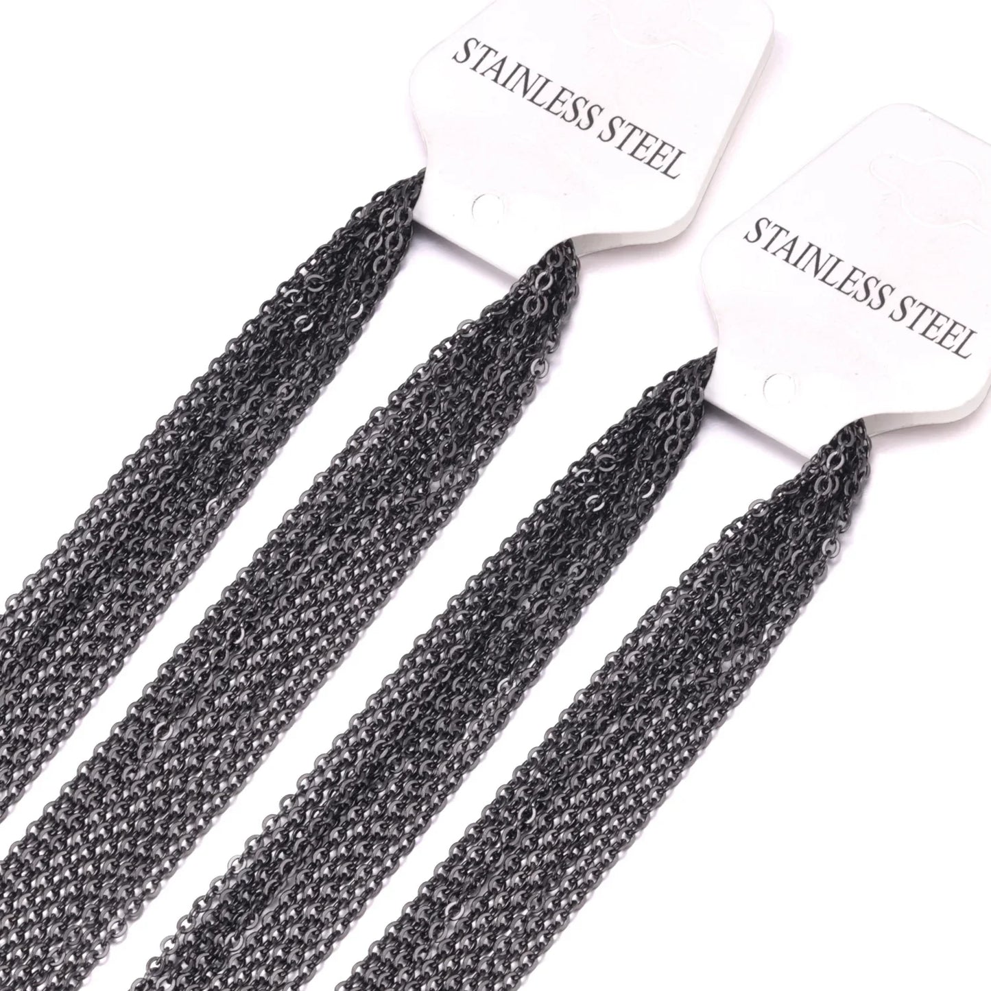 LUXUKISSKIDS Stainless Steel Chains Necklace Woman 10pcs/lot Bulk Wholesale DIY Rolo 2mm Chain No Fade Choker For Jewelry Making