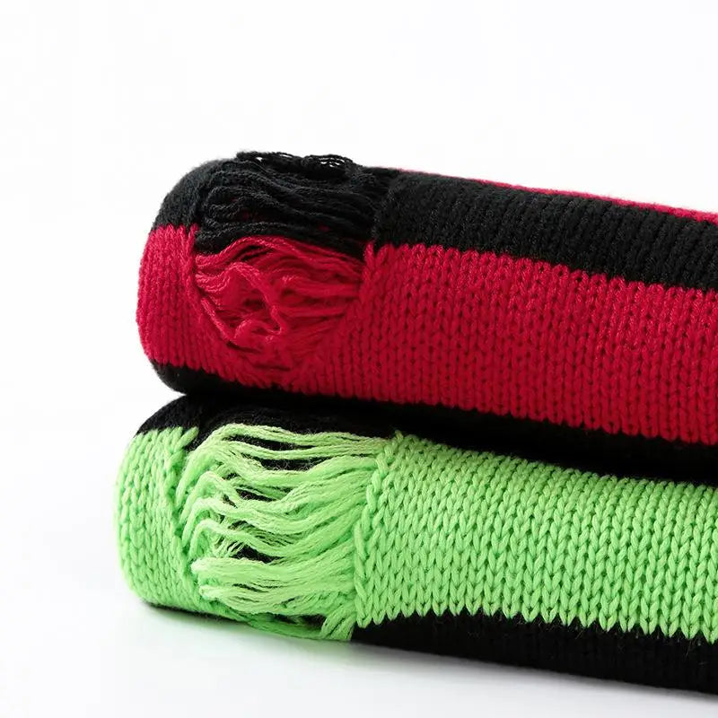 Black Stripe Sweaters Destroyed Ripped Sweater Men Pullover Hole Knit Jumpers Men