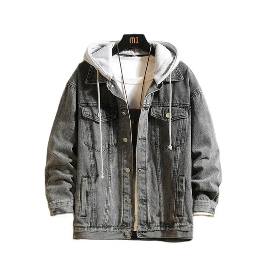 Denim Jacket Men Hooded Casual Men Jean Jackets Streetwear