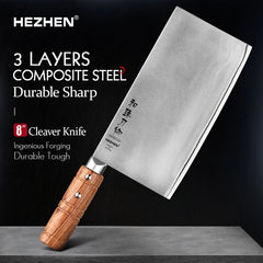 7 or 8 Inches Slicing Knife 3 Layers Composite Stainless Steel