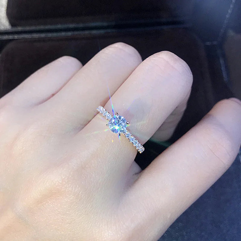 Classic Wedding Band Finger Ring for Female 925 Sterling Silver High Class