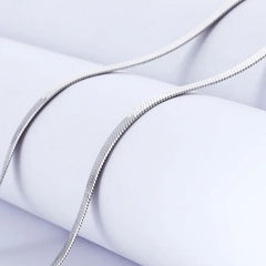 charms 925 Sterling Silver fine 4MM Blade Flat snake Chain Necklace for Women