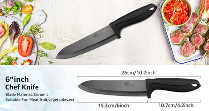 Ceramic Knife 3 4 5 6 Inch Sharp Kitchen Chef Knives Utility Slicer Paring Serrated
