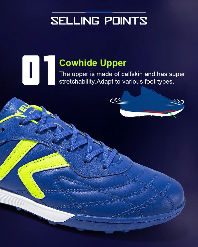 Soccer Shoes TF Football Boots Calf-Skin Cleats  Professional Futsal Original