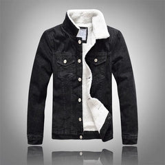 Men Winter Solid Casual Jacket Men's Bomber Denim Jacket Fashion Jean