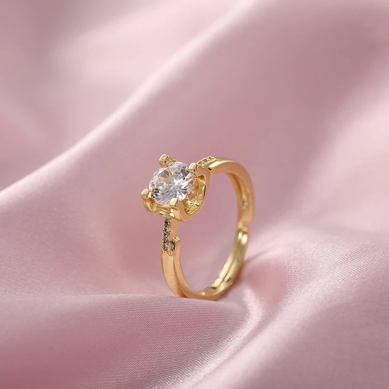 Stainless Steel Wedding Rings For Women Adjustable Engagement Women's Ring