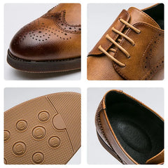 Fotwear Men Brogue Shoes Big Size 47 46 Classic Mens Formal Oxfords Leather