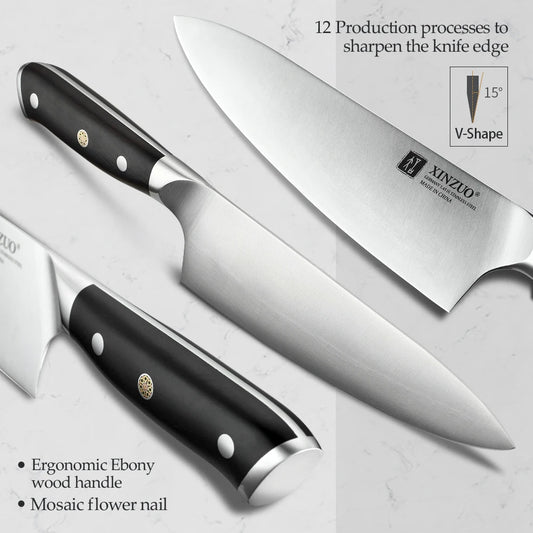 8.5'' Inch Chef Knife High Carbon Din 1.4116 Slicing Stainless Steel German