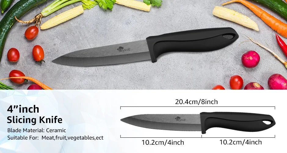 Ceramic Knife 3 4 5 6 Inch Sharp Kitchen Chef Knives Utility Slicer Paring Serrated
