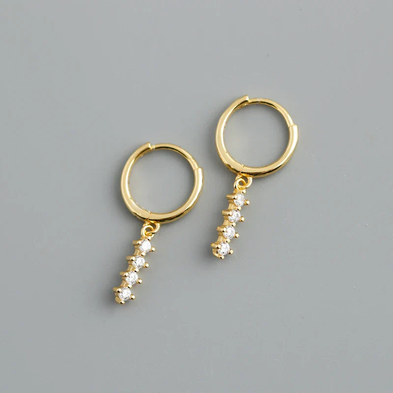 WANTME New Arrival Fashion Korean Blue Zircon Spike Geometric Stud Earrings for Women Real 925 Sterling Silver Gothic Jewelry