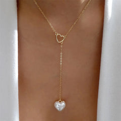 Bls-miracle Boho Fashion Gold Color Heart-Shaped Necklace For Women Trendy