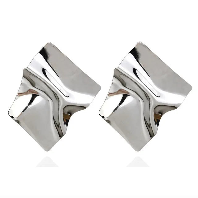 Vintage Earrings Women Bohemian Big Irregular Geometric Gold Metal Dangle Drop Earrings Exaggerated Jewelry 2024