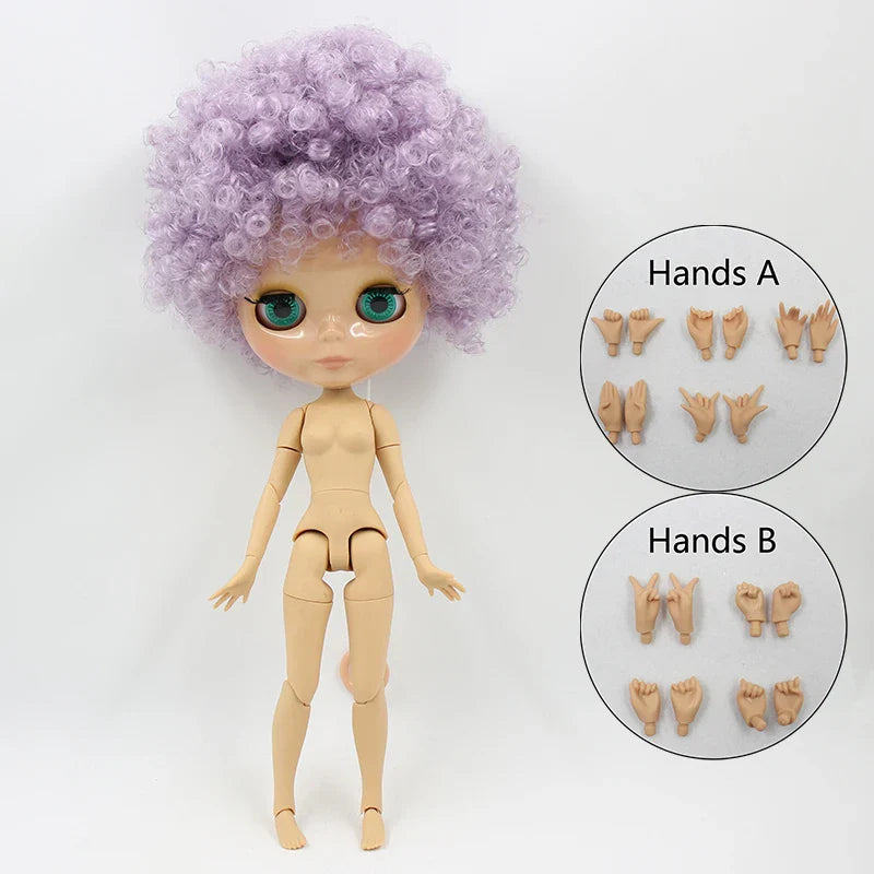 ICY DBS Blyth doll 1/6 bjd joint body tan skin doll glossy face 30cm toy random eyes colors