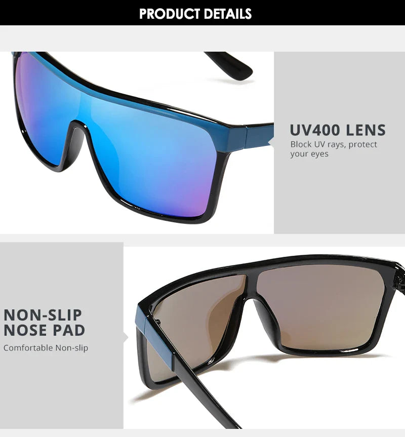 KDEAM Flynn Style Sunglasses Men Plus Shape Outdoor Anti-reflective Sun Glasses Women with Peanut Box