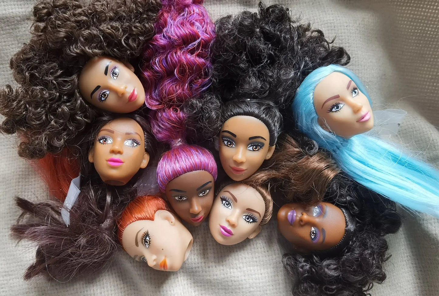 Original Doll Supermodel Star FR Heads DIY Head for 1/6 Doll Accessories Limited Special Curly haired black doll Collection gift