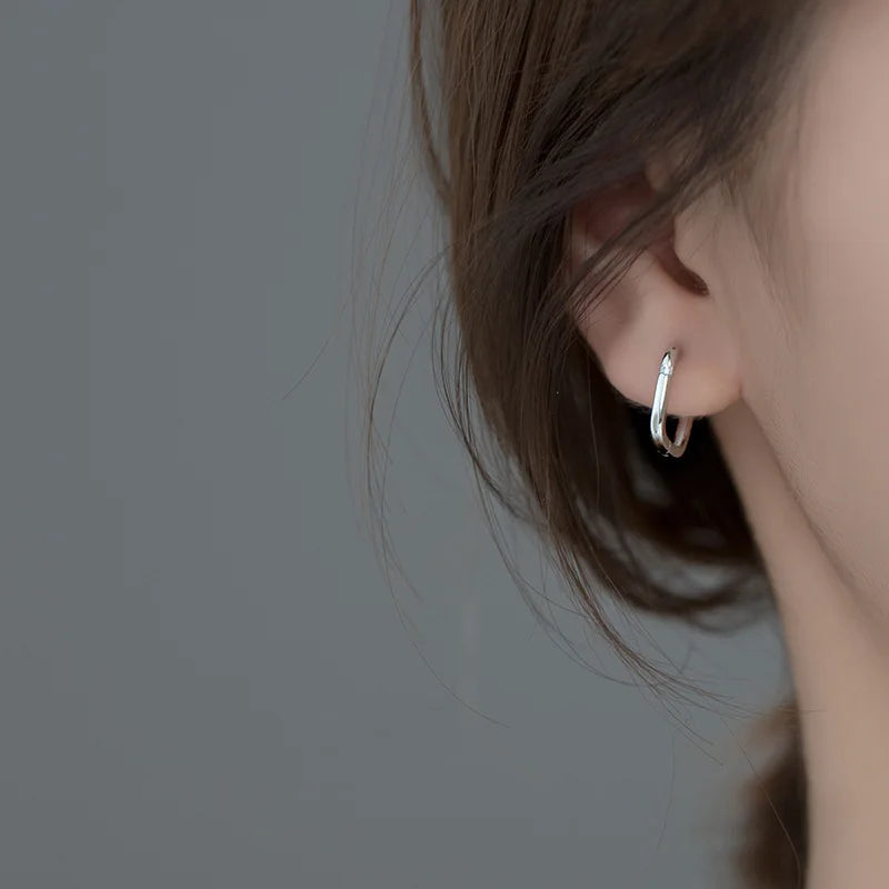 TrustDavis Man/Women's 925 Sterling Silver Hoop Earrings Cute Neat Gift For Girls/Boys Fine Jewelry Accessory Party Gift  DA1417