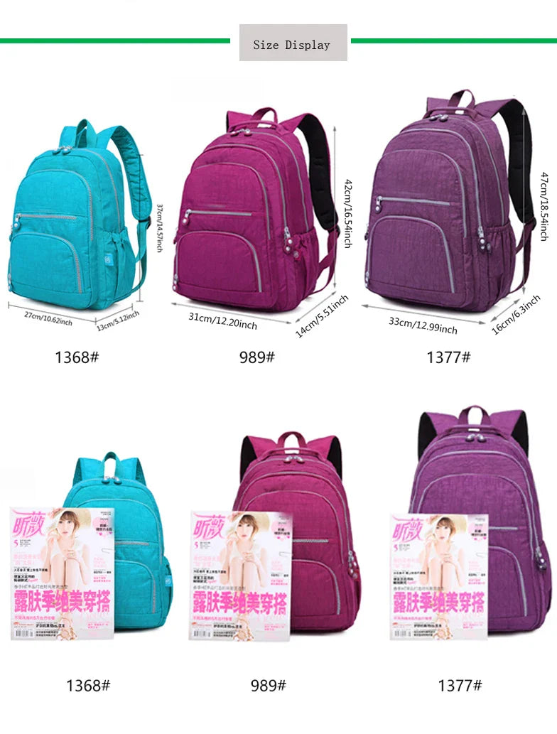 TEGAOTE Aesthetic School Backpacks for Teenagers Girl 2024 Nylon Waterproof Travel BackPack Purse Women Laptop Bagpack Mochila