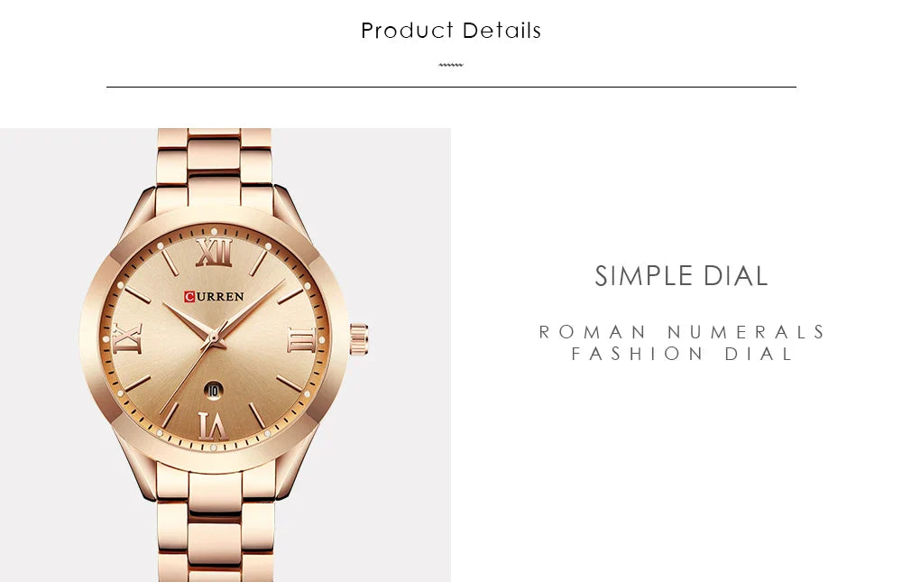 CURREN Ladies Watch For Women Fashion Retro Female Waterproof Watch Steel Quartz Watch For Women Christmas Relógio Feminino 9007