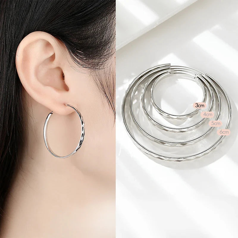 Somilia - Women's Big Hoop Earrings, New Collection 100% 925 Sterling Silver Jewelry Fashion Women18K Golden серьги кольца