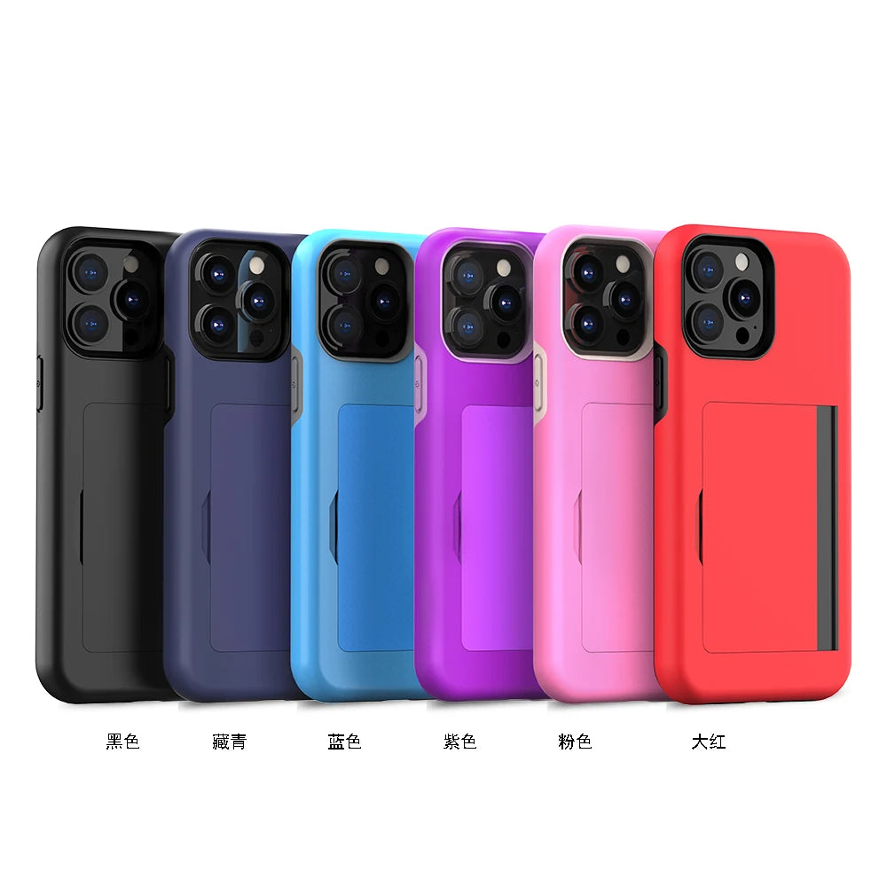 Credit Card Protective Wallets Case For iPhone 16 Pro 15 14 13 12 11 Pro Max for iPhone 16 Pro Max xr xs 7 8 Plus se 2020 Cover