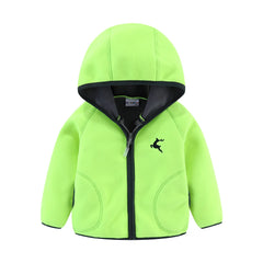 Mudkingdom Autumn Spring Girls Boys Hooded Fleece Jacket Windbreaker Zip up Reindeer Outerwear for Kids Clothes Children's Coat