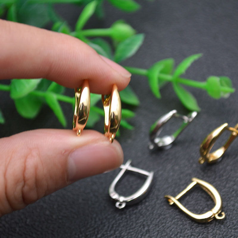 Nickle Free Anti-rust Real Gold Plating Metal Earring Hooks Women Jewelry Making Components 30pieces