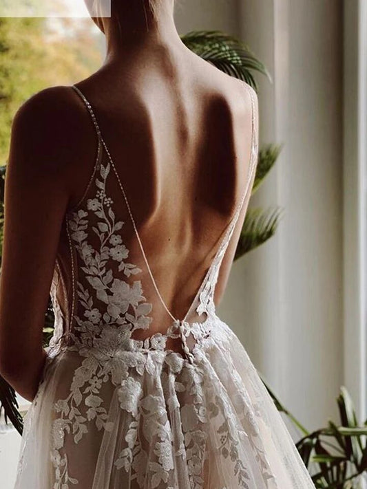 White Bridesmaid Dresses: Beach Wedding Dresses Long Tulle Lace Vintage Bridal Gown