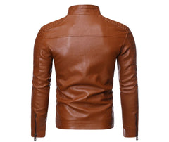 Men's Jacket Fashion Mens Vintage Leather Jackets Casual Men Faux Leather