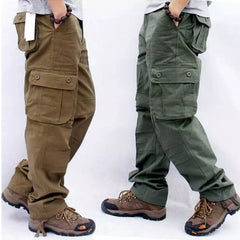 Men's Cargo Pants Casual Multi Pockets Military Tactical Pants Male Outwear Loose Straight slacks Long Trousers Plus size 29-44