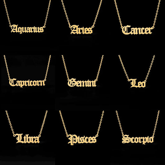 Constellations Necklace For Women Men Virgo Leo Libra Scorpio Sagittarius Capricorn