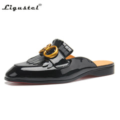 Men Metallic Textured Loafers Luxury Formal Dress Red bottom Shoes