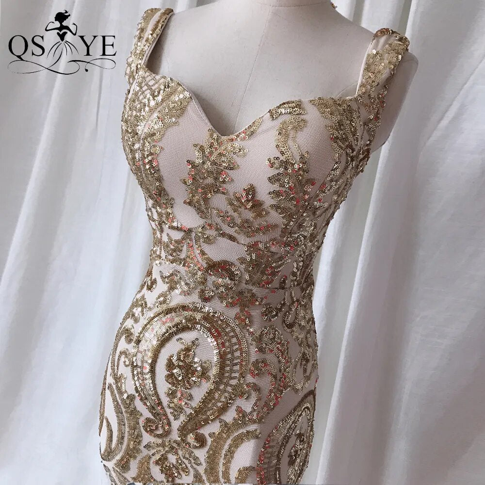 Evening wear Dresses: Mermaid Long Prom Gown Glitter Sequin Party Dress