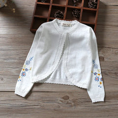 White Girls Jacket Cardigan Shawl Outcoat Girl  Kids Girls Clothes