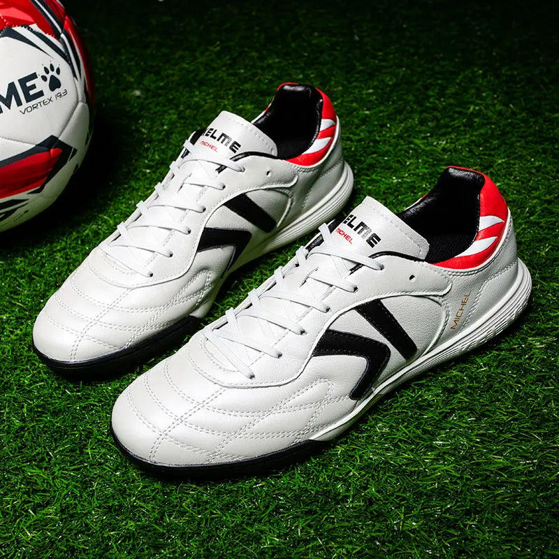Soccer Shoes TF Football Boots Calf-Skin Cleats  Professional Futsal Original