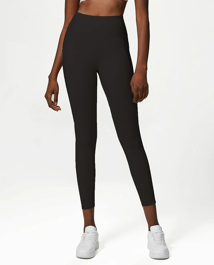 Women Yoga Pants Naked Feeling High Stretch Nylon High Waist Leggings Push Up