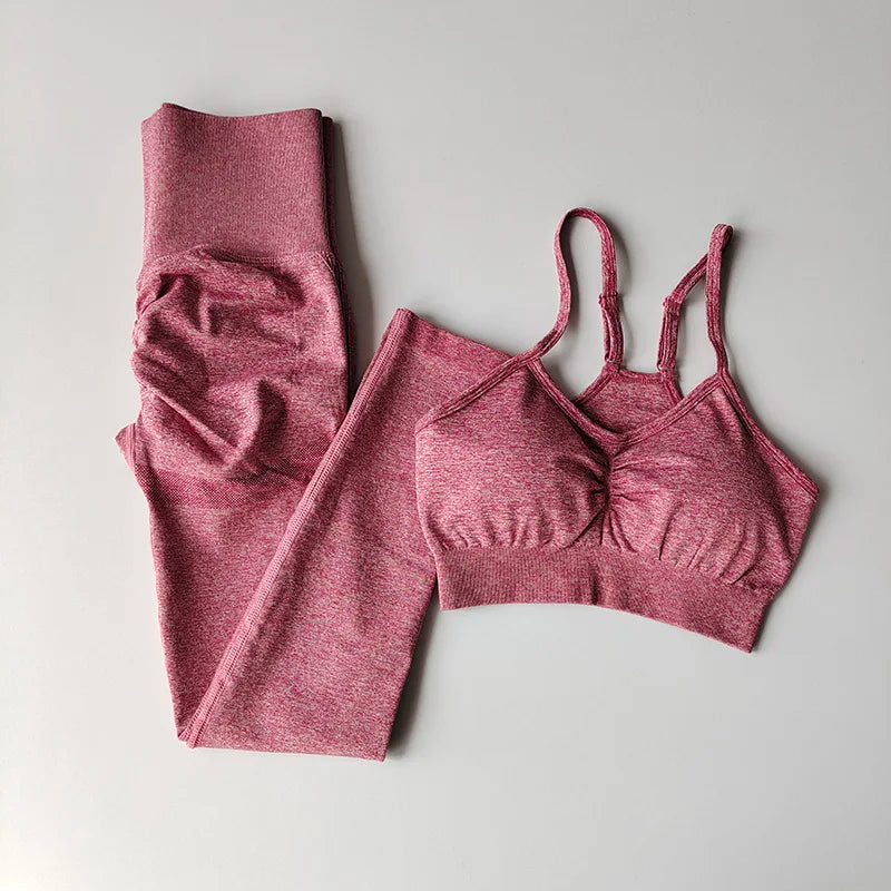 Women's Gym Tracksuit Fitness Yoga Sets Sportswear Workout Bra+High Waist Leggings